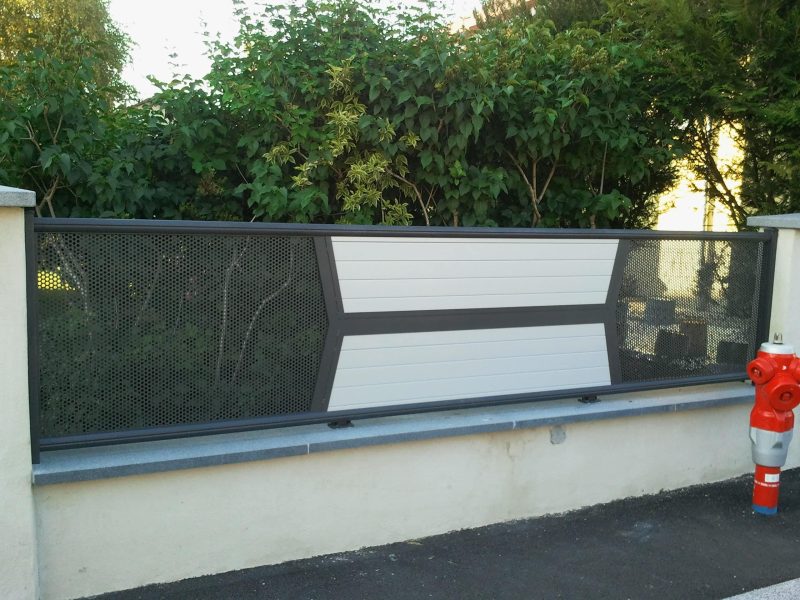 Cloture aluminium ajourée gris anthracite Haut Rhin Alsace 68 _PEA fermeture
